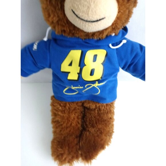 Nascar Jimmie Johnson Hoodie Teddy Bear #48 Henrdix Motors Plush Blue Yellow - Picture 3 of 6